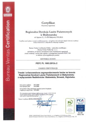Certyfikat 14.01.2021 Lasy Państwowe